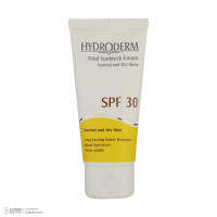 کرم ضد آفتاب بی رنگ هیدرودرم SPF30 مناسب پوست های نرمال و خشک حجم 50 میلی لیتر